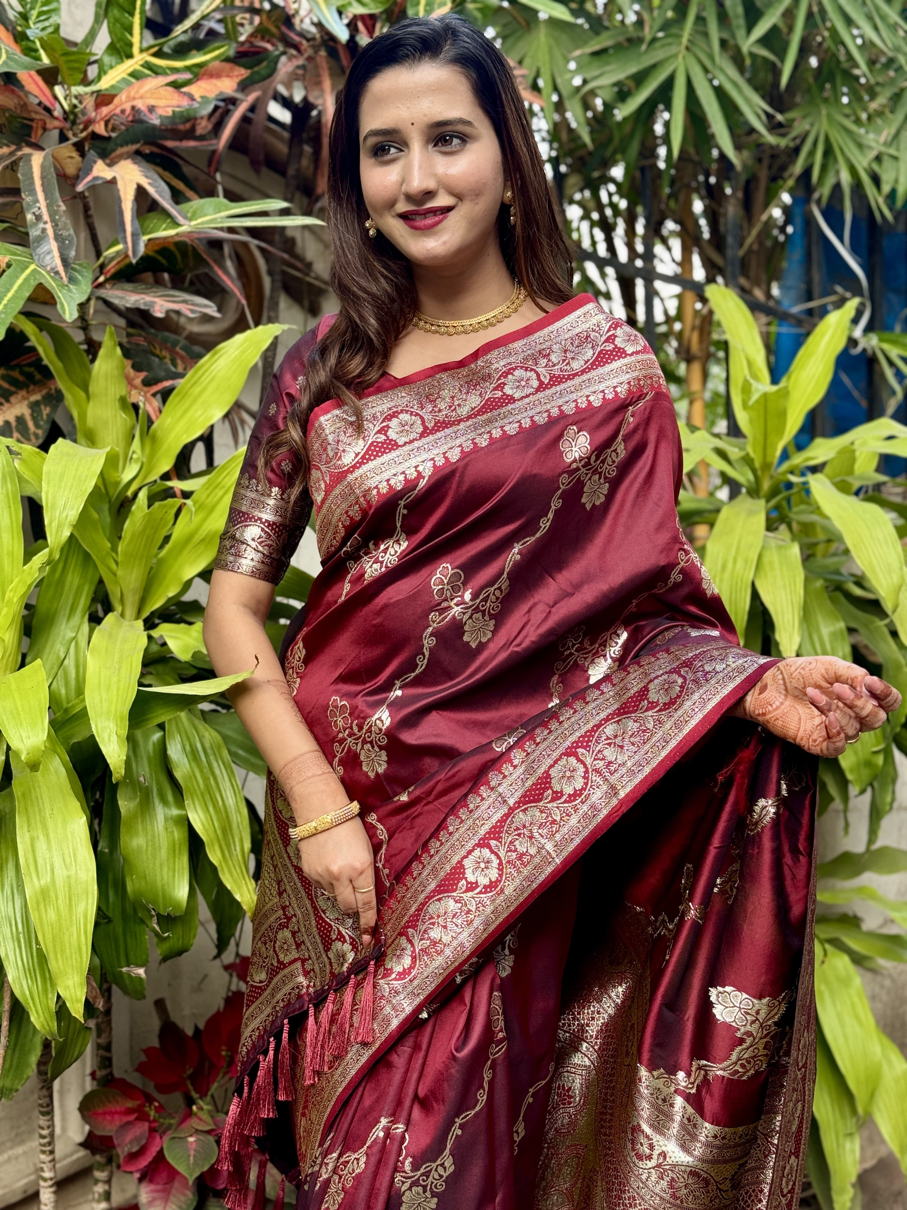 Premium Banarasi Soft Silk Sarees with silver zari jaal