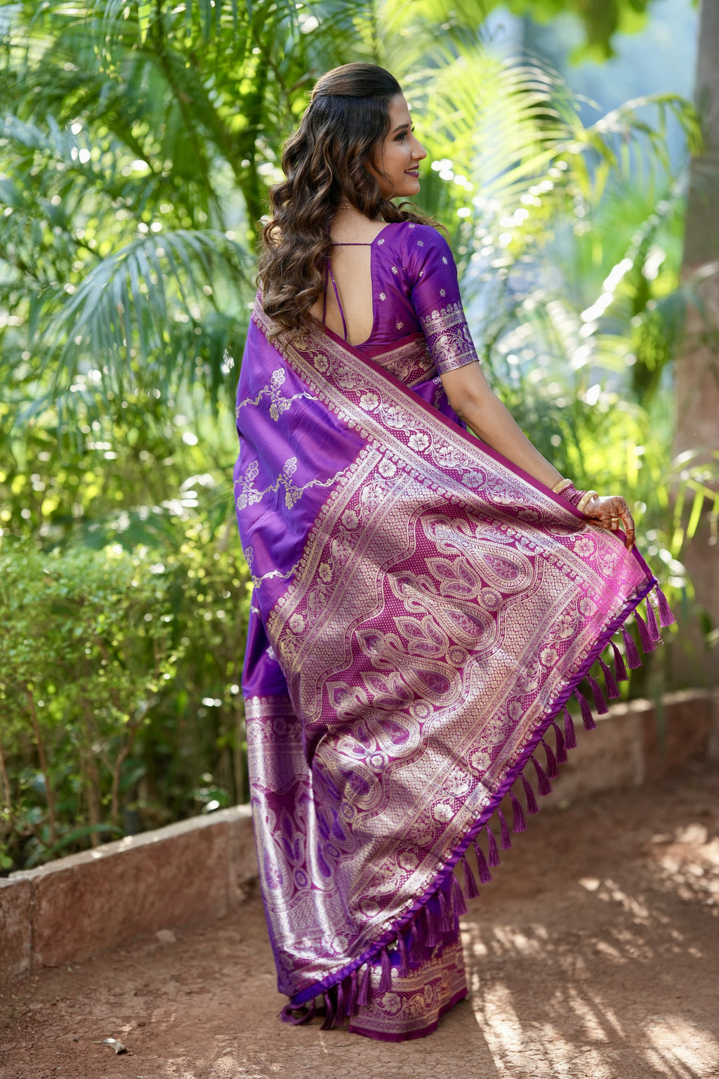 Premium Banarasi Soft Silk Sarees with silver zari jaal